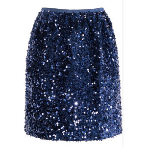 NEW Blue Sequin Sparkle Stretchy Bodycon Mini Skirt S